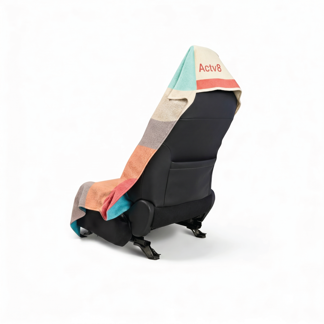 Dune zipped car seat cover towel — back #style_dune