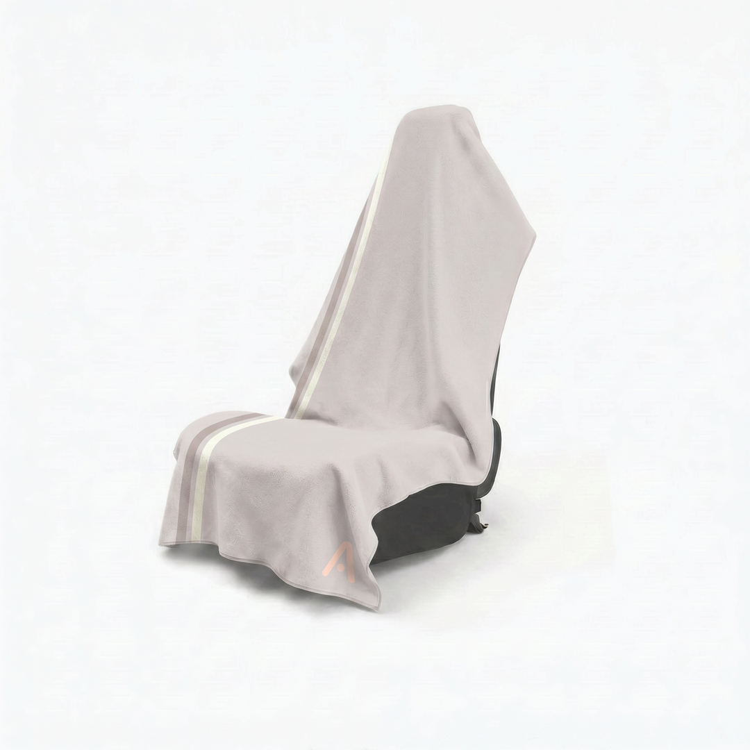Sand zipped car seat cover towel — front #style_sand