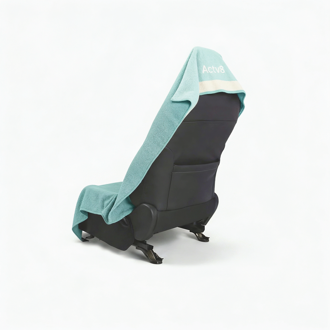 Seafoam zipped car seat cover towel — back #style_seafoam