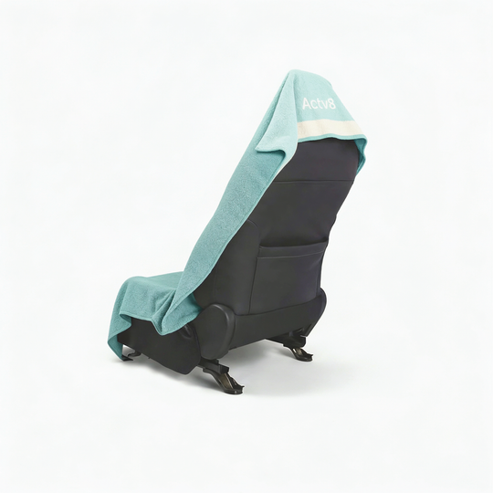 Seafoam zipped car seat cover towel — back #style_seafoam