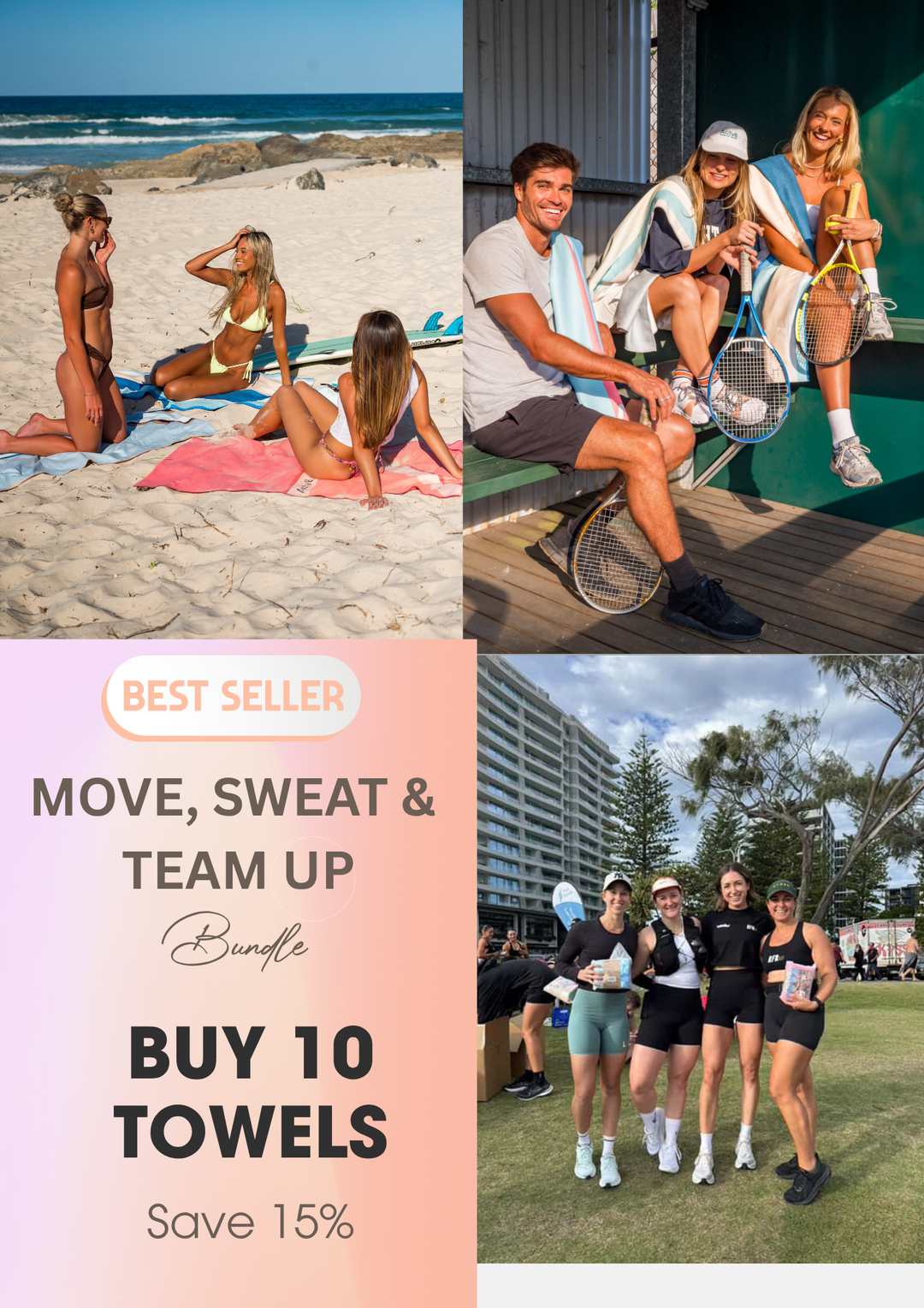 MOVE SWEAT & TEAM UP 10 X Towels – Save 15%
