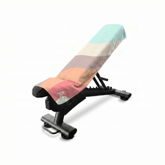 Dune gym towel on bench — product mockup #style_dune