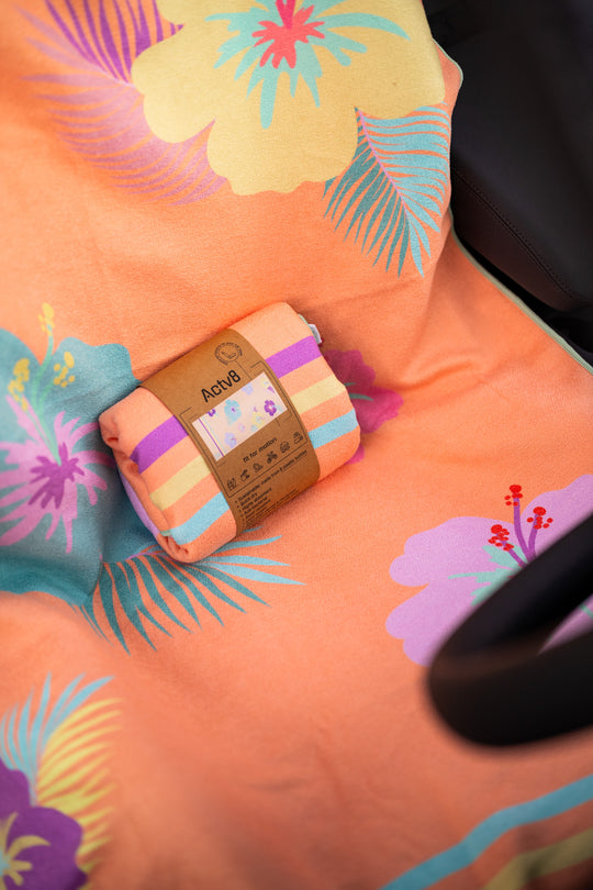 The Lani Car Seat Towel with Zipped Pocket | Protect Your Car & Gym Seats