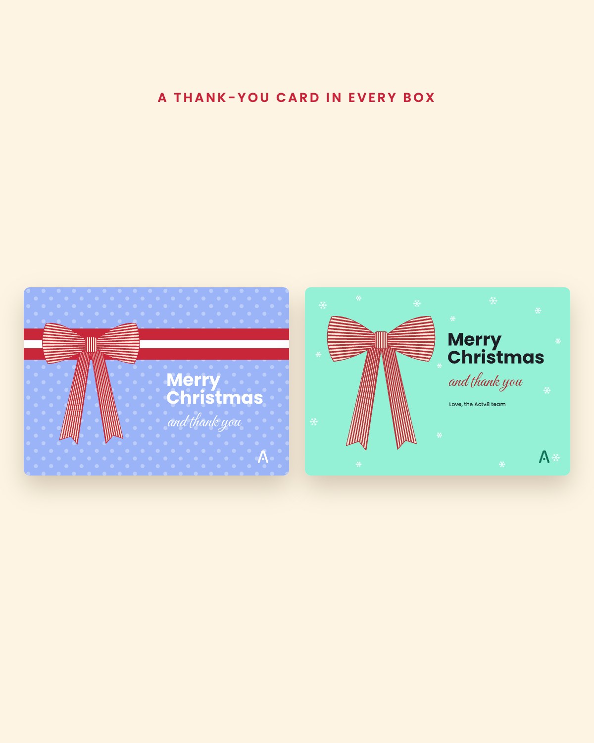 Actv8 Christmas thank-you cards