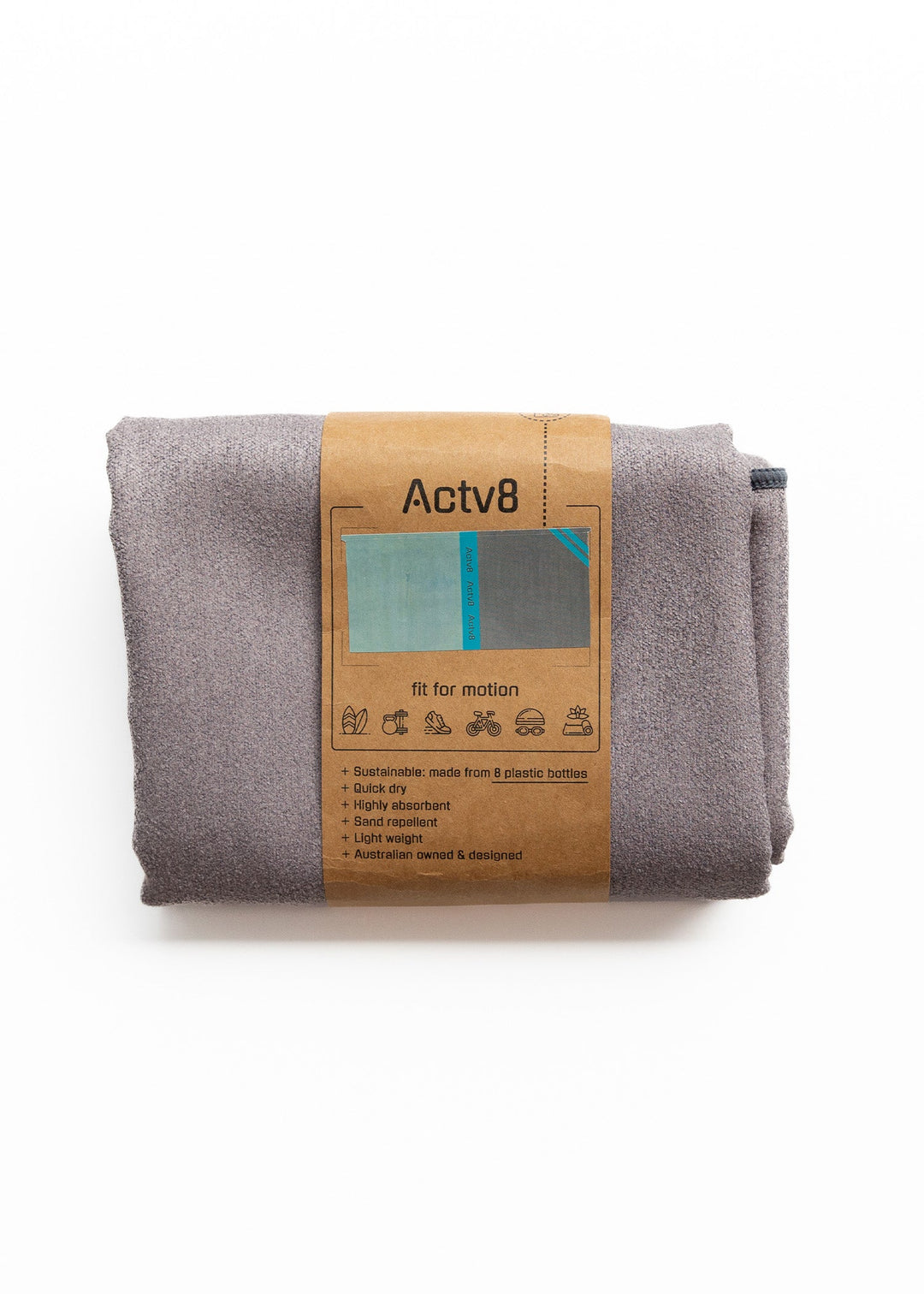 Highly absorbent, quick dry, Sand repellent, Lightweight, Australian owned & designed, Made from 8 recycled bottles, Car Hooded, zipped accessory pocket, premium beach towel, gym towel.